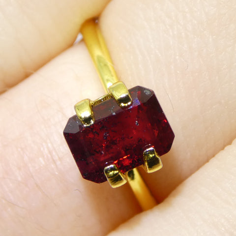 1.71ct Octagonal/Emerald Cut Red Sapphire from Tanzania