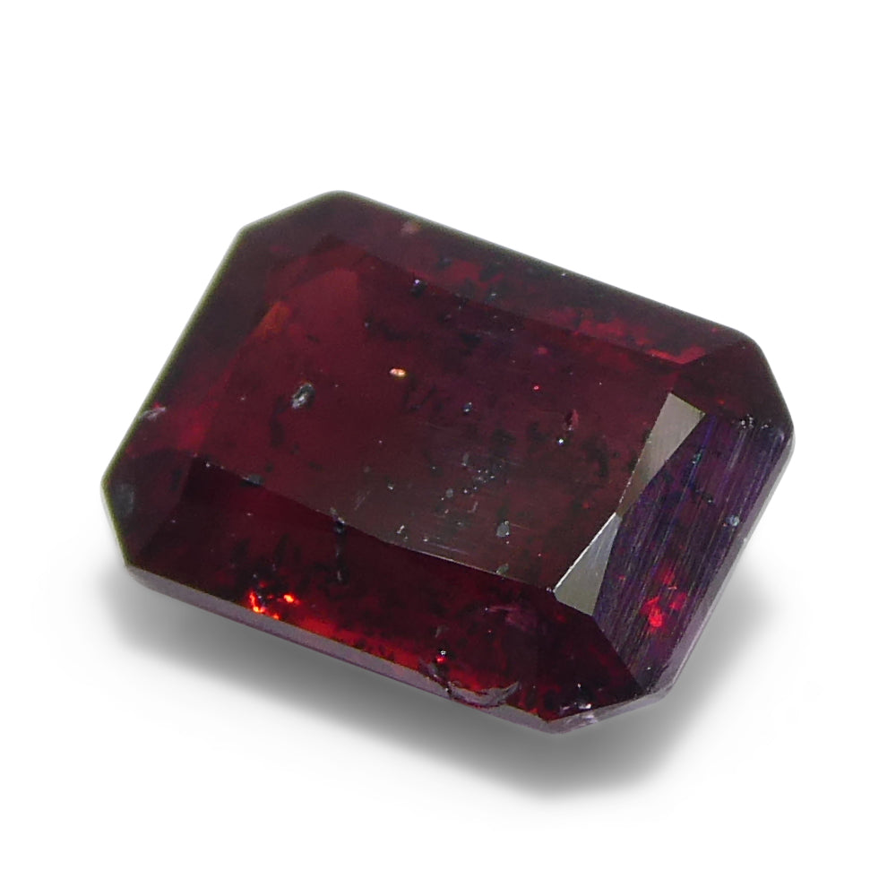 1.71ct Octagonal/Emerald Cut Red Sapphire from Tanzania - Skyjems Wholesale Gemstones