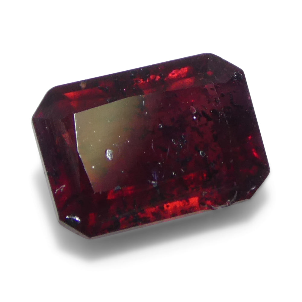 1.71ct Octagonal/Emerald Cut Red Sapphire from Tanzania - Skyjems Wholesale Gemstones