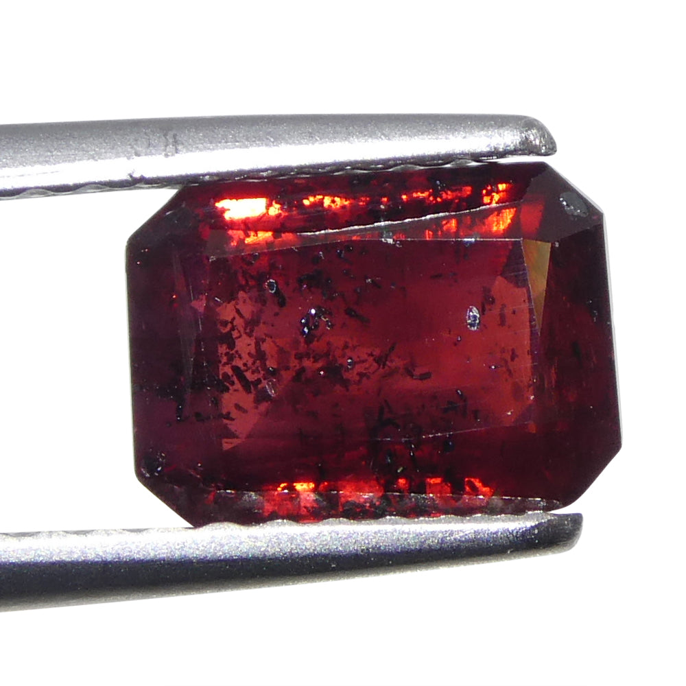 1.71ct Octagonal/Emerald Cut Red Sapphire from Tanzania - Skyjems Wholesale Gemstones