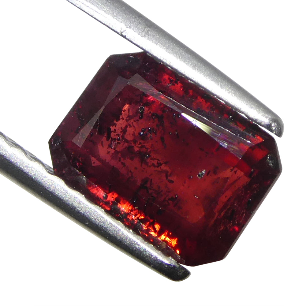 1.71ct Octagonal/Emerald Cut Red Sapphire from Tanzania - Skyjems Wholesale Gemstones