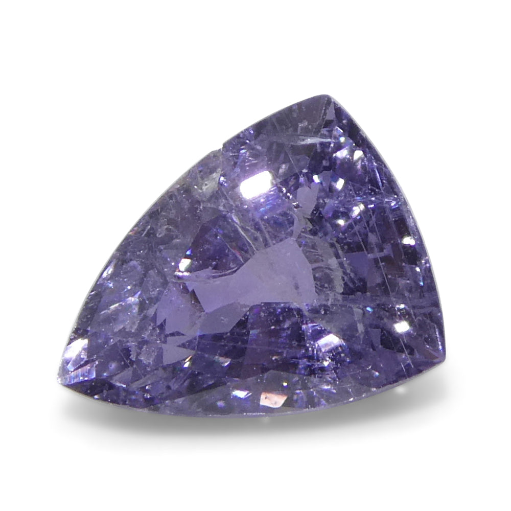 1.14ct Trillion Purple Sapphire from Tanzania, unheated natural gemstone by SkyJems, premium Canadian colored gem specialists