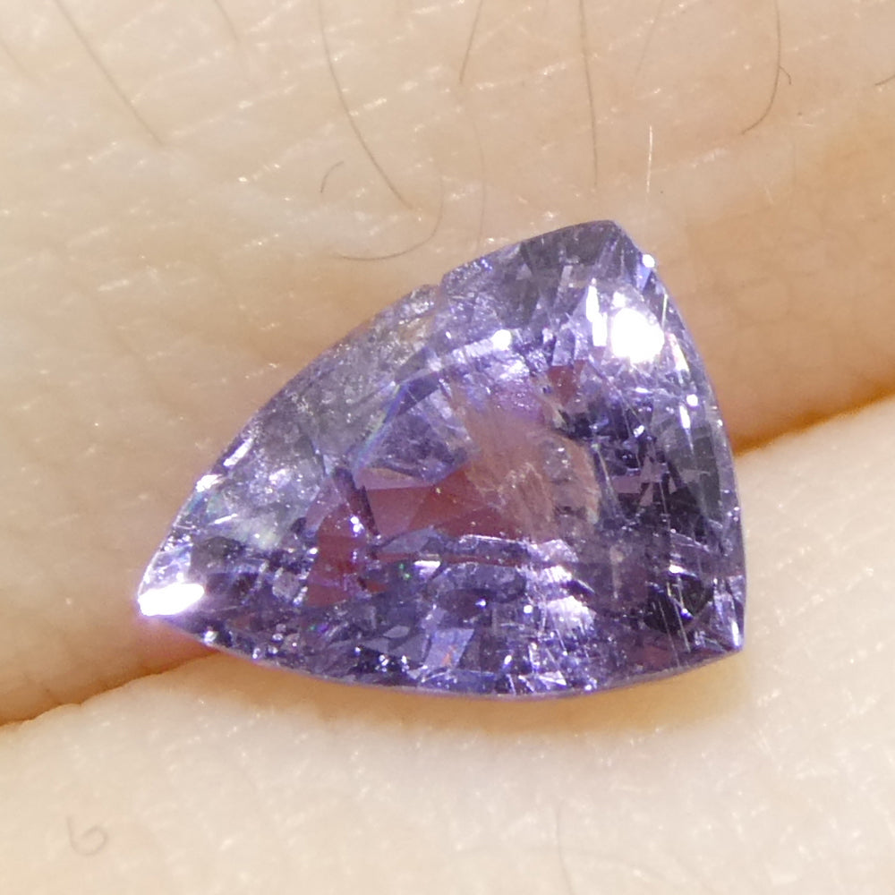 1.14ct Trillion Purple Sapphire from Tanzania, Unheated - Skyjems Wholesale Gemstones