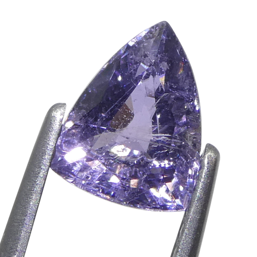 1.14ct Trillion Purple Sapphire from Tanzania, Unheated - Skyjems Wholesale Gemstones