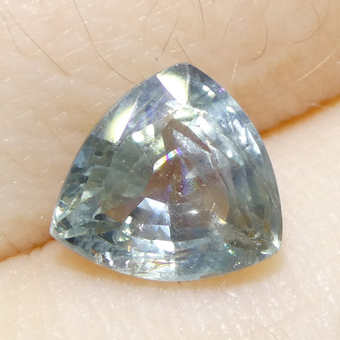 2.21ct Trillion Blue Teal Sapphire from Tanzania, Unheated