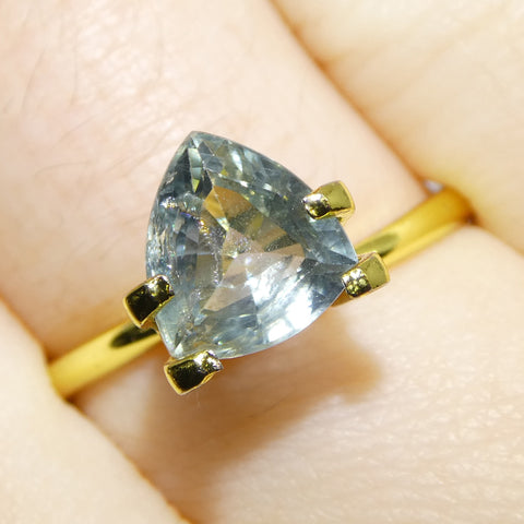 2.21ct Trillion Blue Teal Sapphire from Tanzania, Unheated
