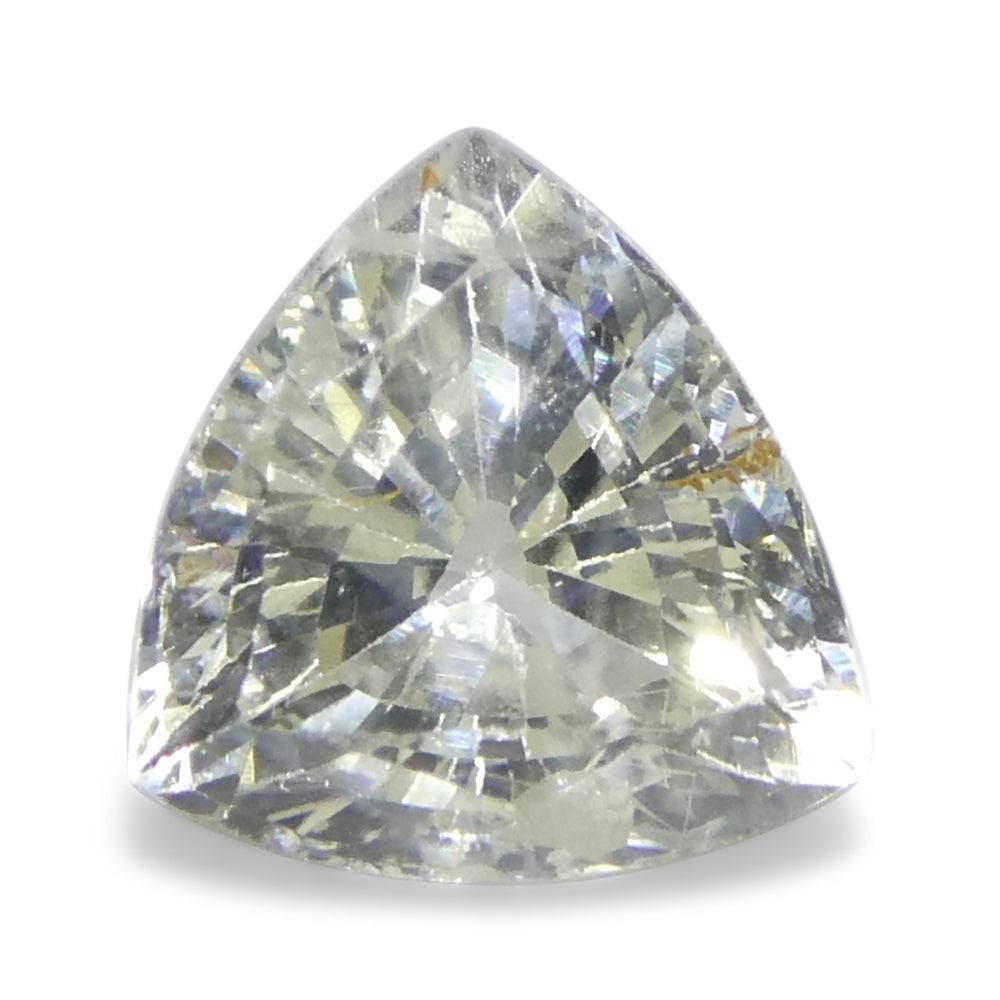 1.09ct Trillion White Sapphire from Tanzania, unheated, colorless gemstone by SkyJems Canadian gem specialists