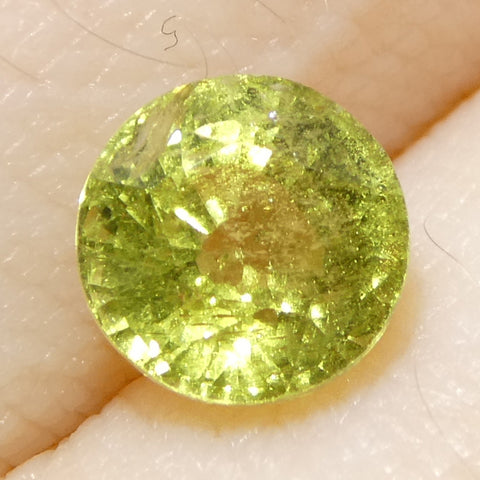 1.56ct Round Yellow Sapphire from Tanzania, Unheated
