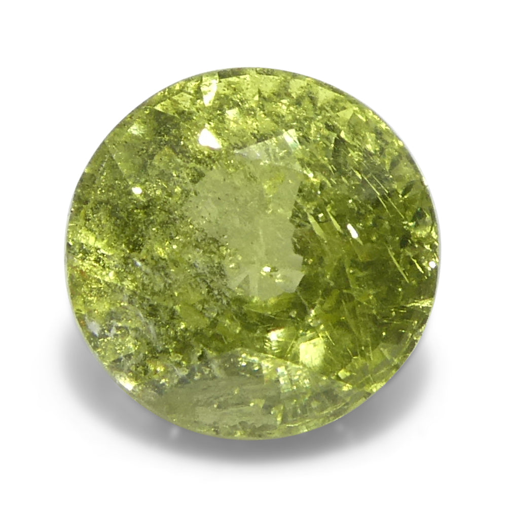 1.56ct Round Yellow Sapphire from Tanzania, Unheated - Skyjems Wholesale Gemstones