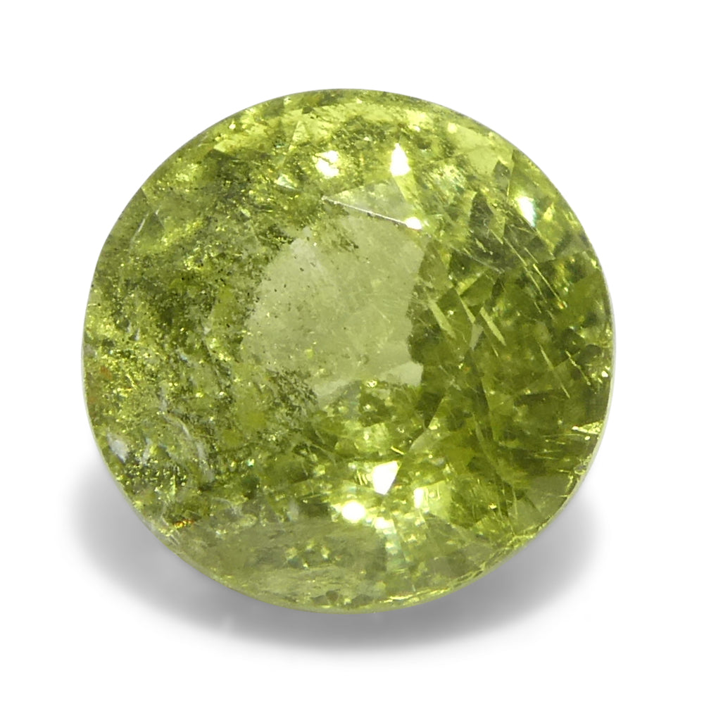 1.56ct Round Yellow Sapphire from Tanzania, Unheated - Skyjems Wholesale Gemstones