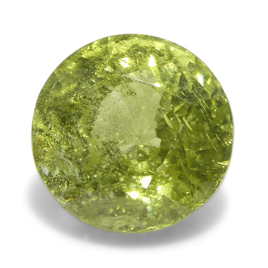 1.56ct Round Yellow Sapphire from Tanzania, Unheated - Skyjems Wholesale Gemstones