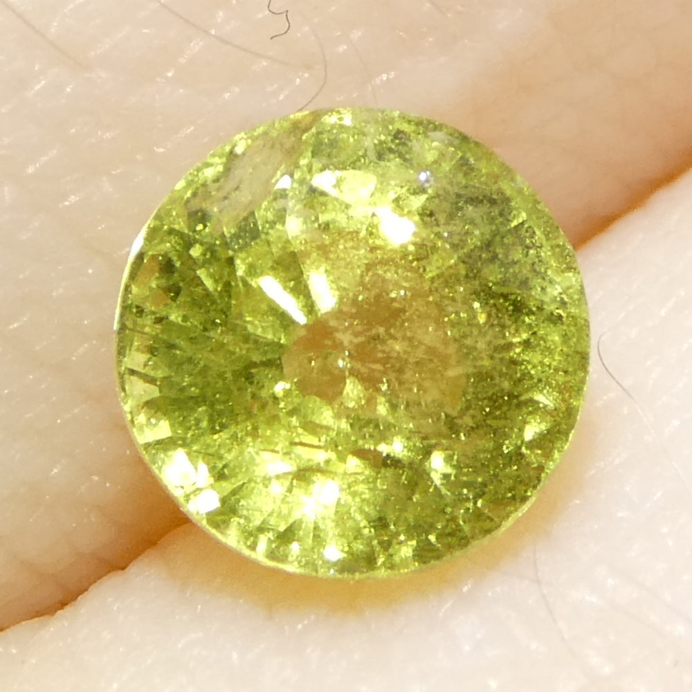 1.56ct Round Yellow Sapphire from Tanzania, Unheated - Skyjems Wholesale Gemstones