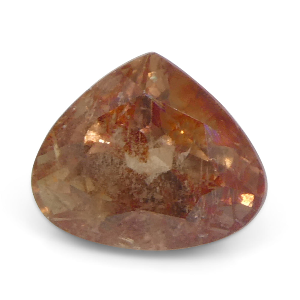 1.85ct Pinkish-Orange Pear Sapphire from Tanzania, unheated natural gemstone by SkyJems Canadian gem specialists