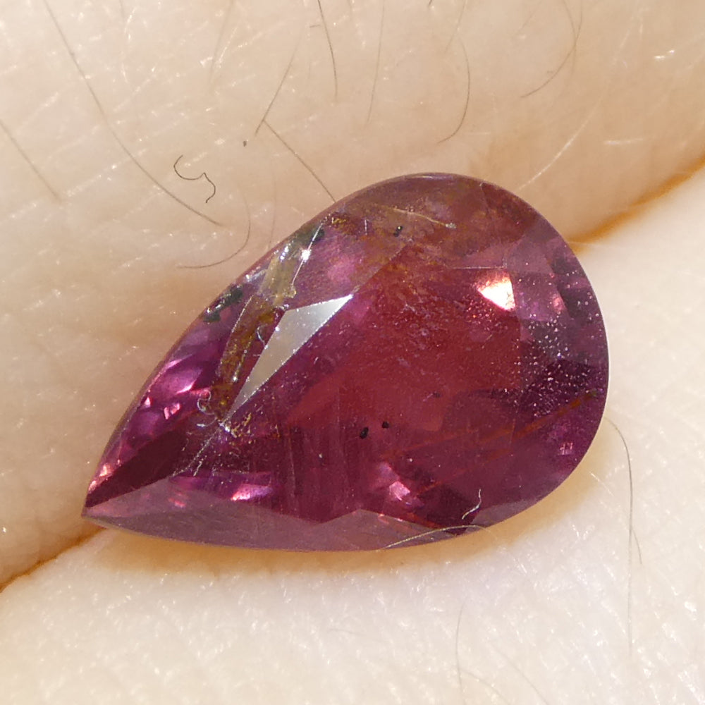 1.87ct Pear Purplish-Pink Sapphire from Tanzania, Unheated - Skyjems Wholesale Gemstones