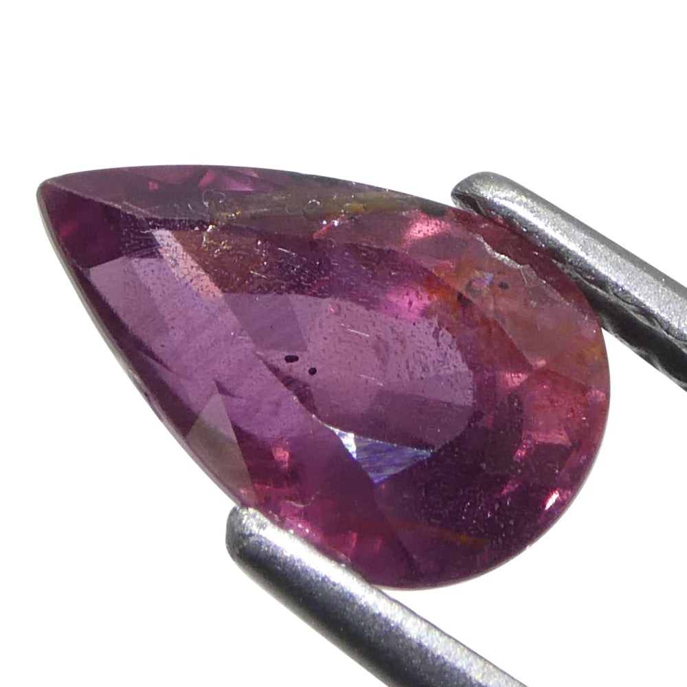 1.87ct Pear Purplish-Pink Sapphire from Tanzania, Unheated - Skyjems Wholesale Gemstones