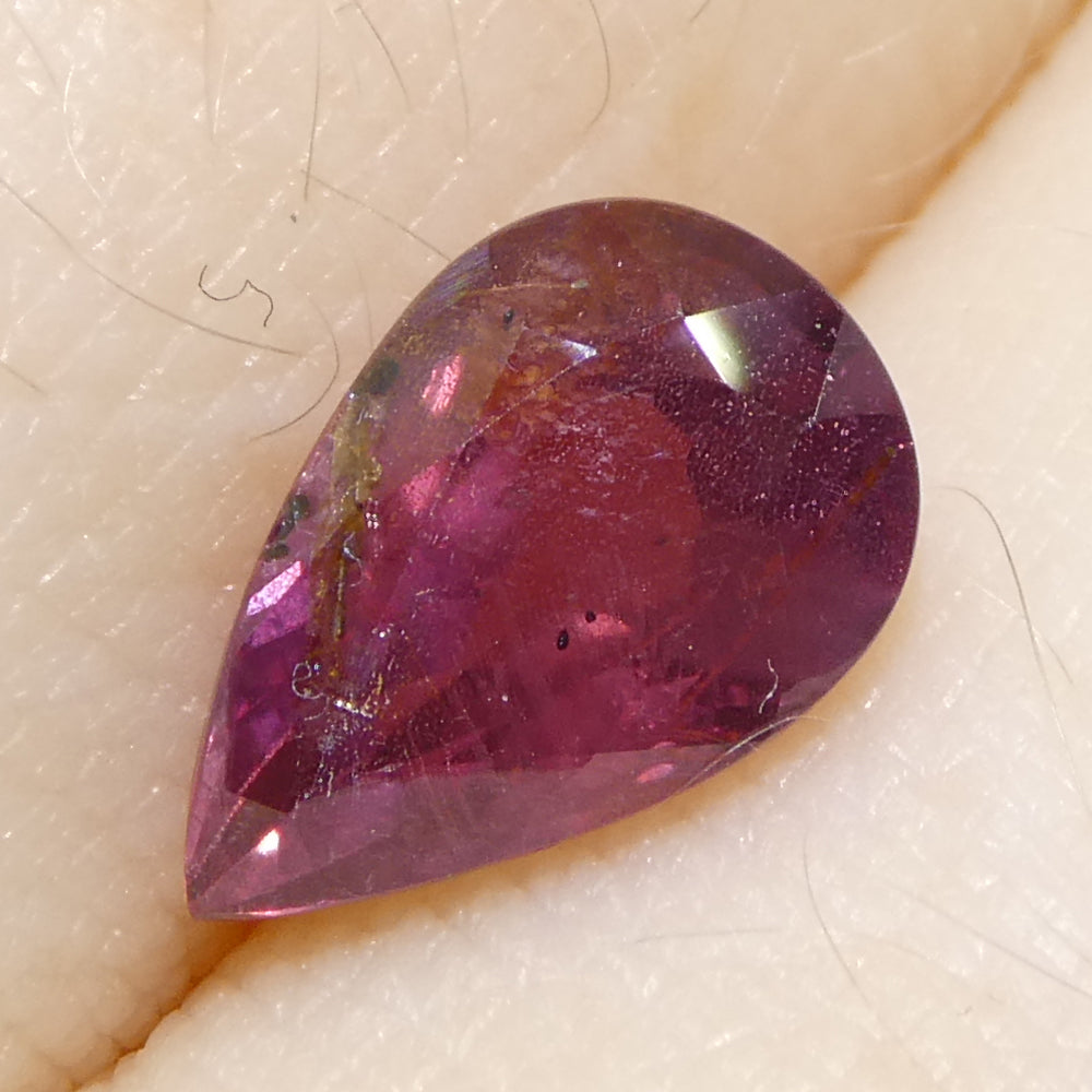 1.87ct Pear Purplish-Pink Sapphire from Tanzania, Unheated - Skyjems Wholesale Gemstones