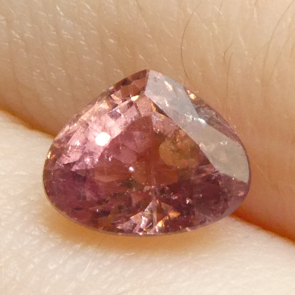 1.38ct Pear Orangy-Pink Padparadscha Sapphire from Tanzania, Unheated - Skyjems Wholesale Gemstones