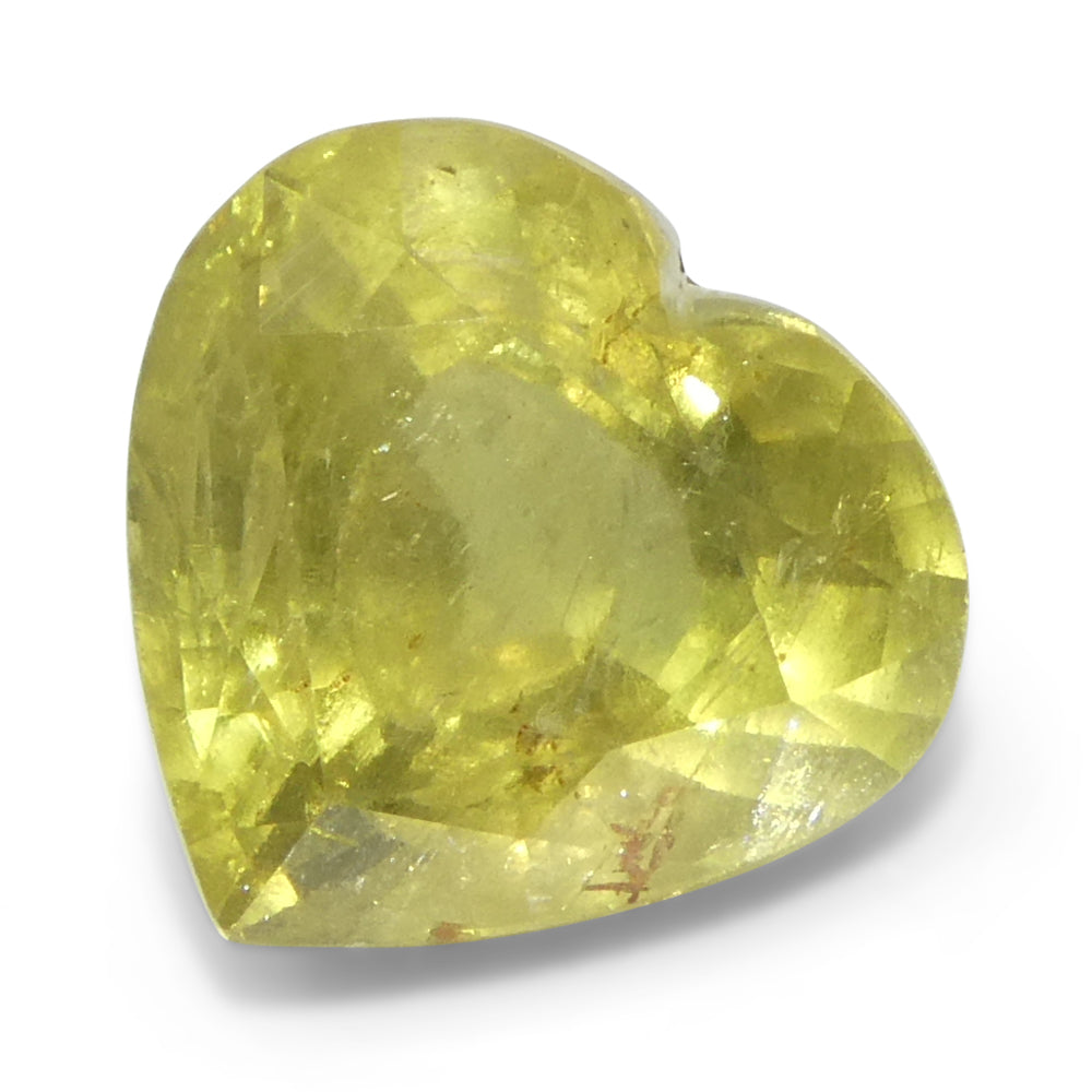 3.99ct Heart Yellow Sapphire from Tanzania, Unheated - Skyjems Wholesale Gemstones