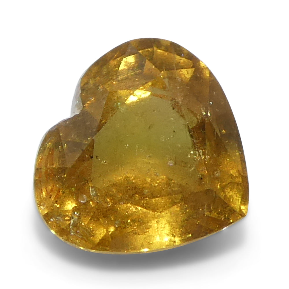 1.54ct Heart-Cut Tanzanian Orange Sapphire, Unheated Natural Gemstone by SkyJems Canada