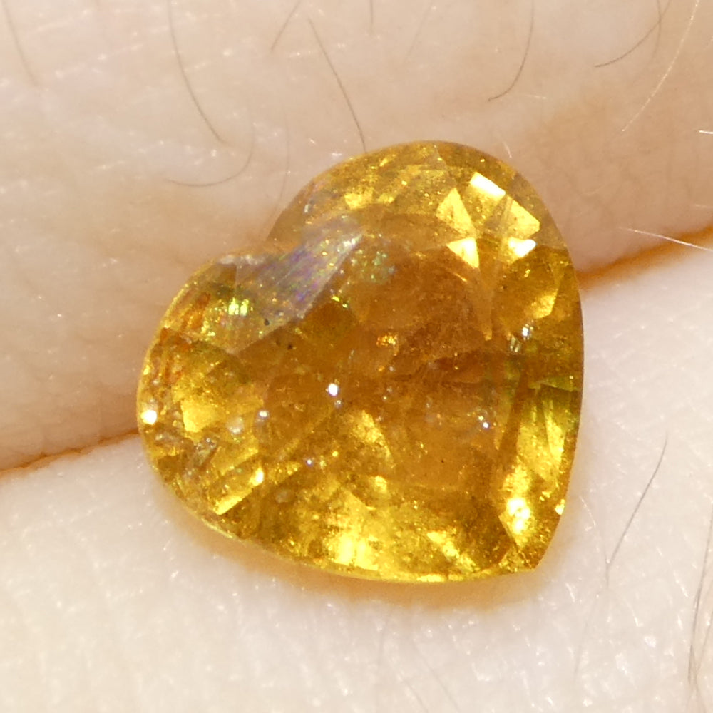 1.54ct Heart Orange Sapphire from Tanzania Unheated - Skyjems Wholesale Gemstones