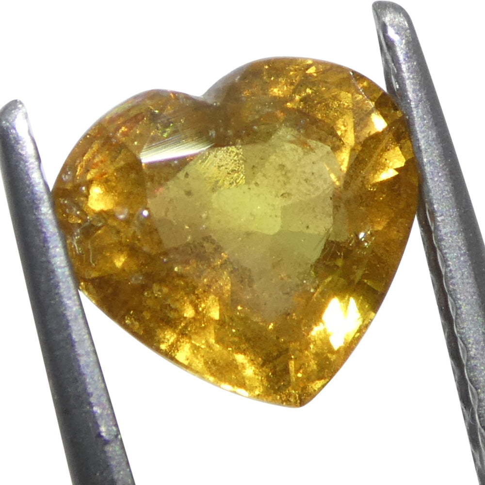 1.54ct Heart Orange Sapphire from Tanzania Unheated - Skyjems Wholesale Gemstones