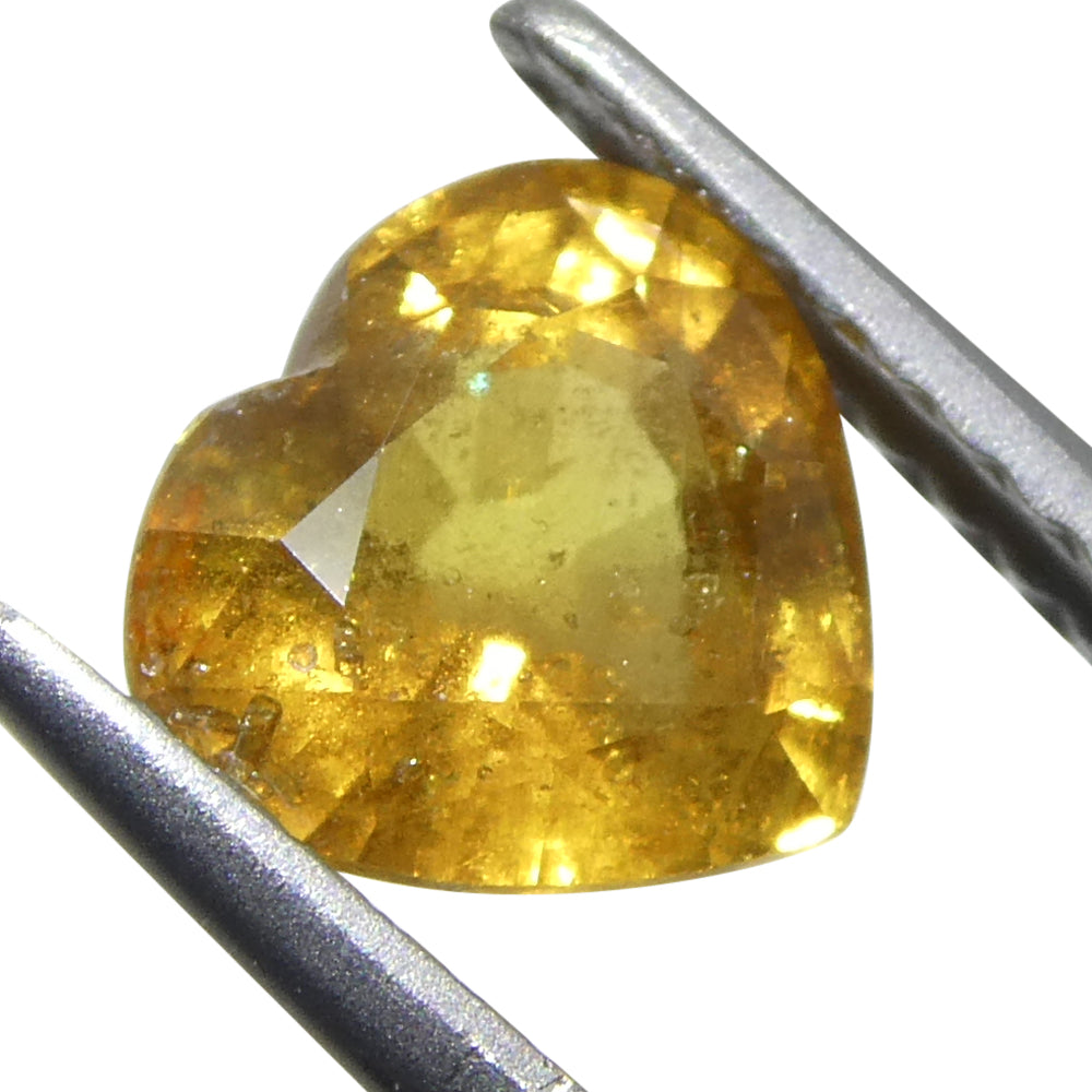 1.54ct Heart Orange Sapphire from Tanzania Unheated - Skyjems Wholesale Gemstones