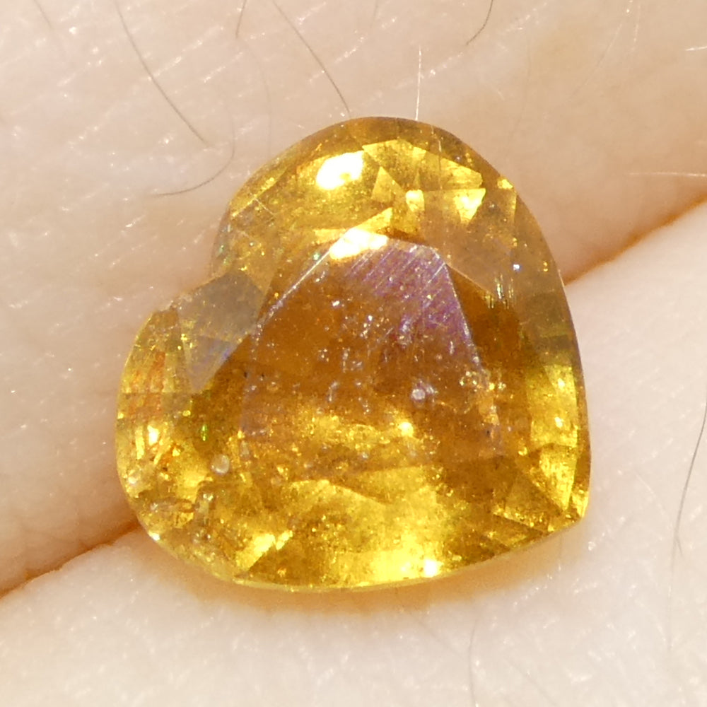 1.54ct Heart Orange Sapphire from Tanzania Unheated - Skyjems Wholesale Gemstones