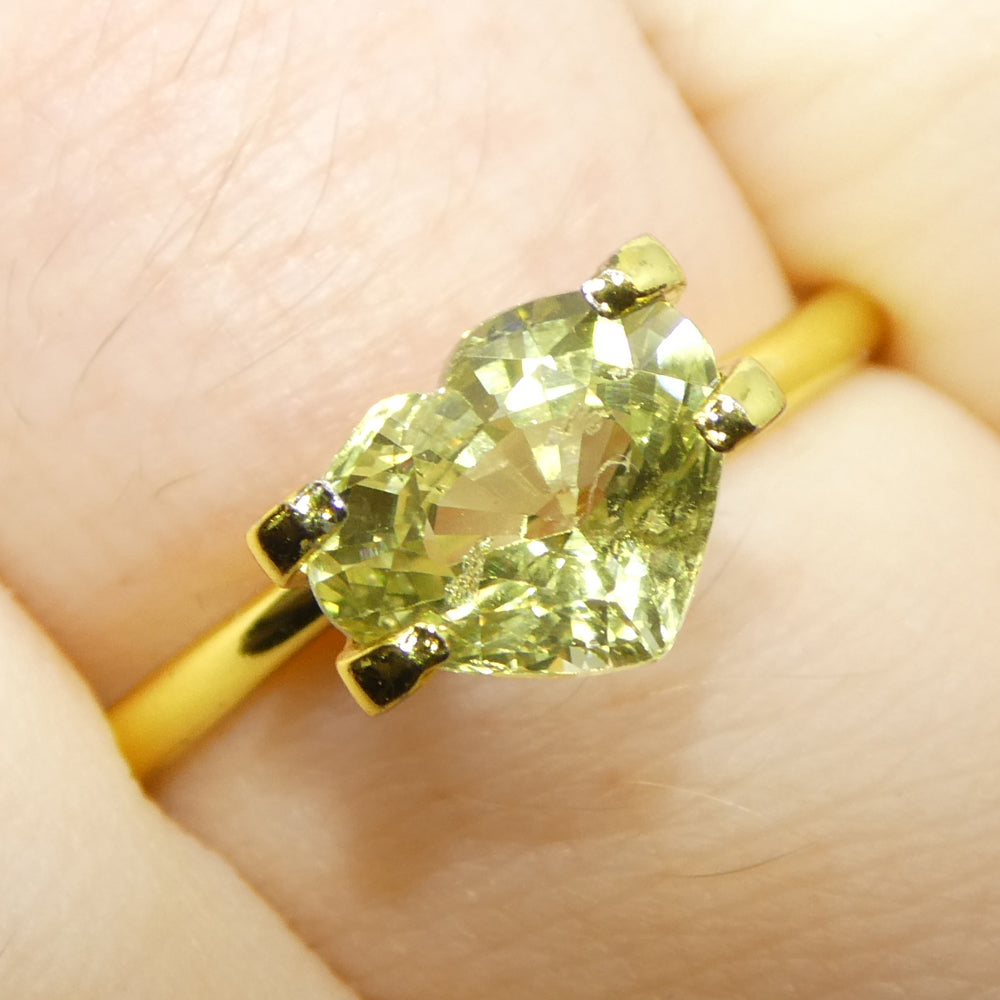 2.02ct Heart-Cut Yellow Sapphire from Tanzania, natural heated gemstone by SkyJems Canadian gem specialists