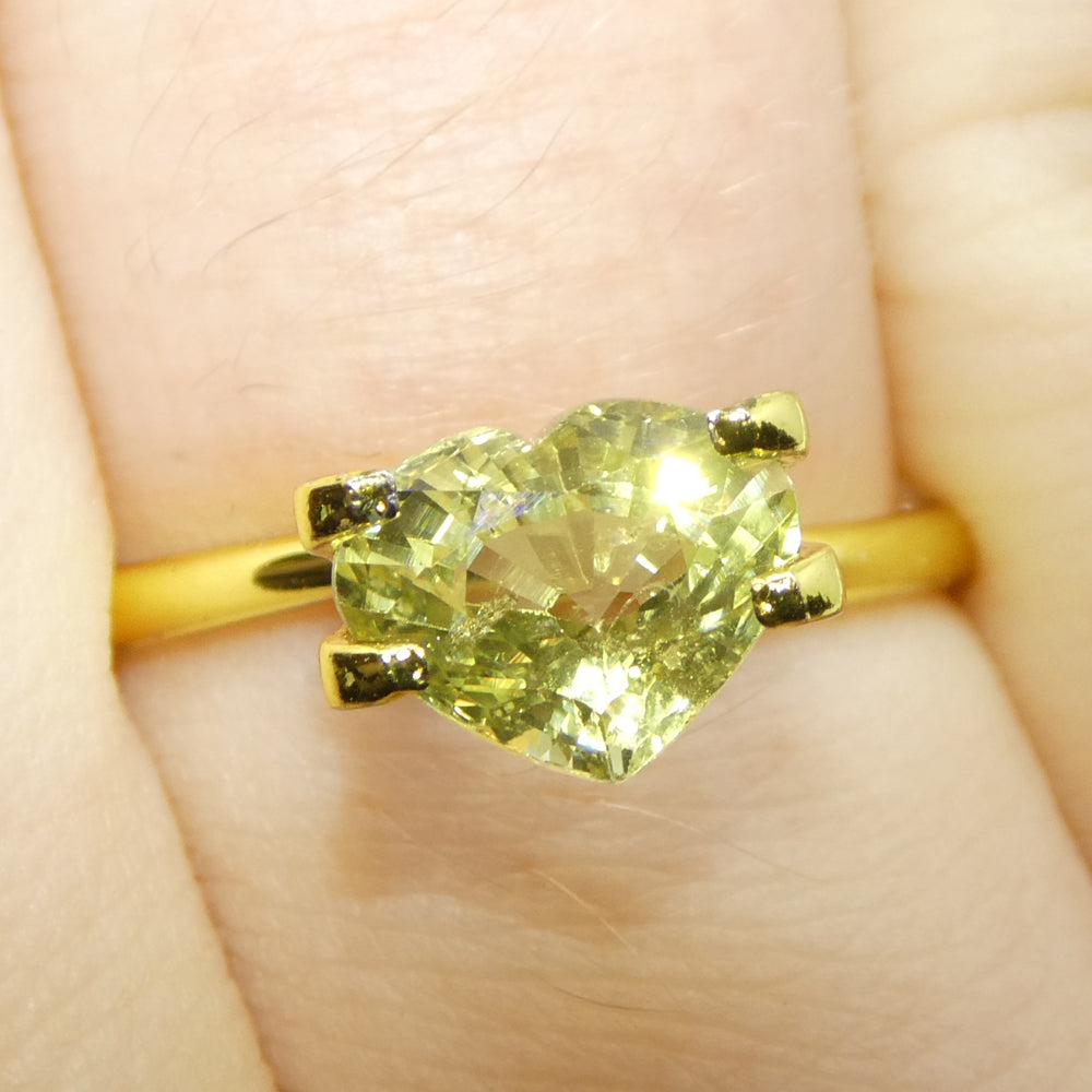 2.02ct Heart-Cut Yellow Sapphire from Tanzania, natural heated gemstone by SkyJems Canadian gem specialists