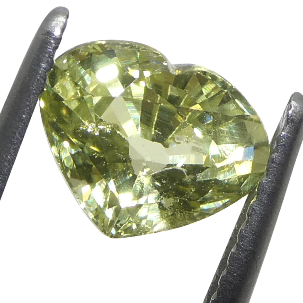 2.02ct Heart-Cut Yellow Sapphire from Tanzania, natural heated gem by SkyJems Canadian gemstone experts