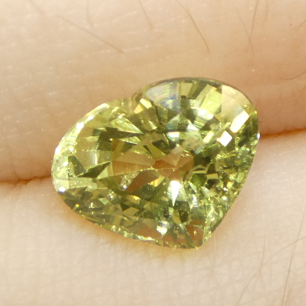 2.02ct Heart-Cut Yellow Sapphire from Tanzania, natural heated gemstone by SkyJems Canadian gem specialists