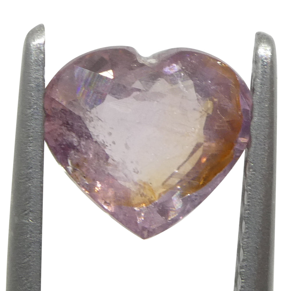 1.05ct Heart Padparadscha Pink Sapphire from Tanzania Unheated - Skyjems Wholesale Gemstones