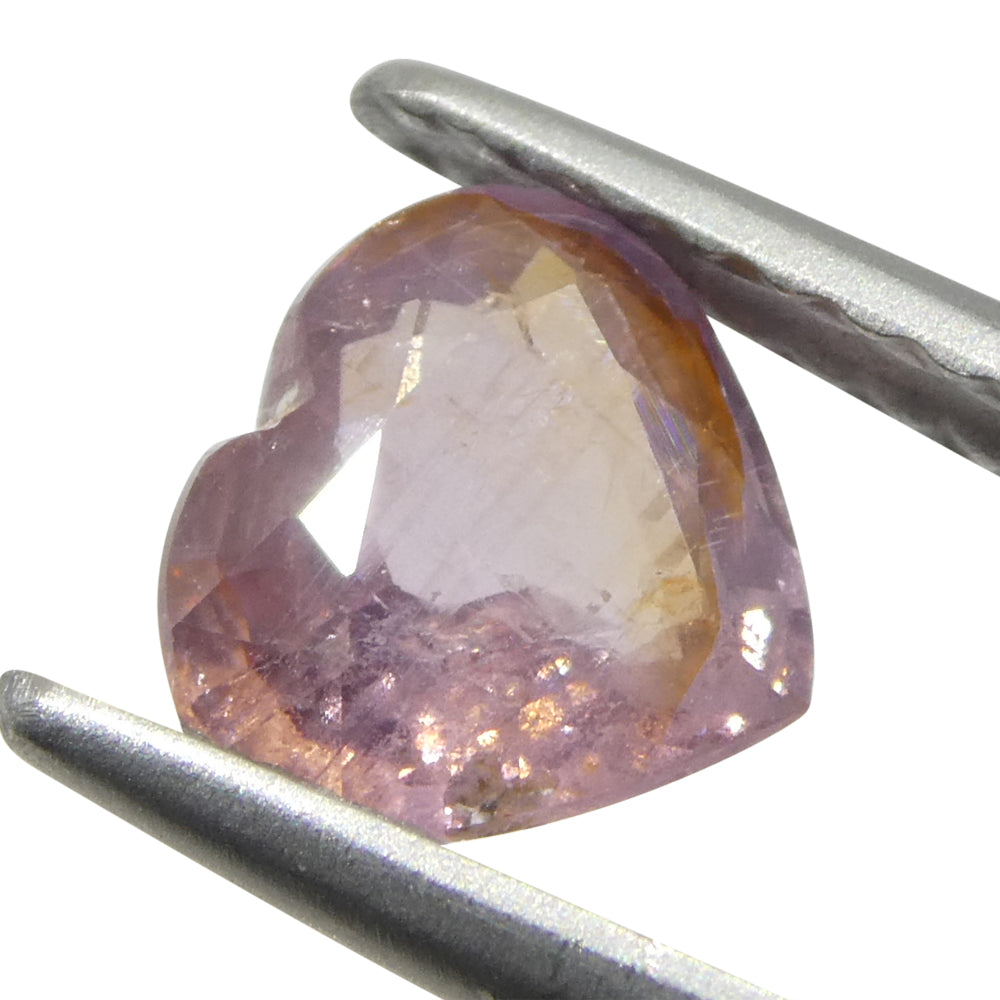 1.05ct Heart Padparadscha Pink Sapphire from Tanzania Unheated - Skyjems Wholesale Gemstones