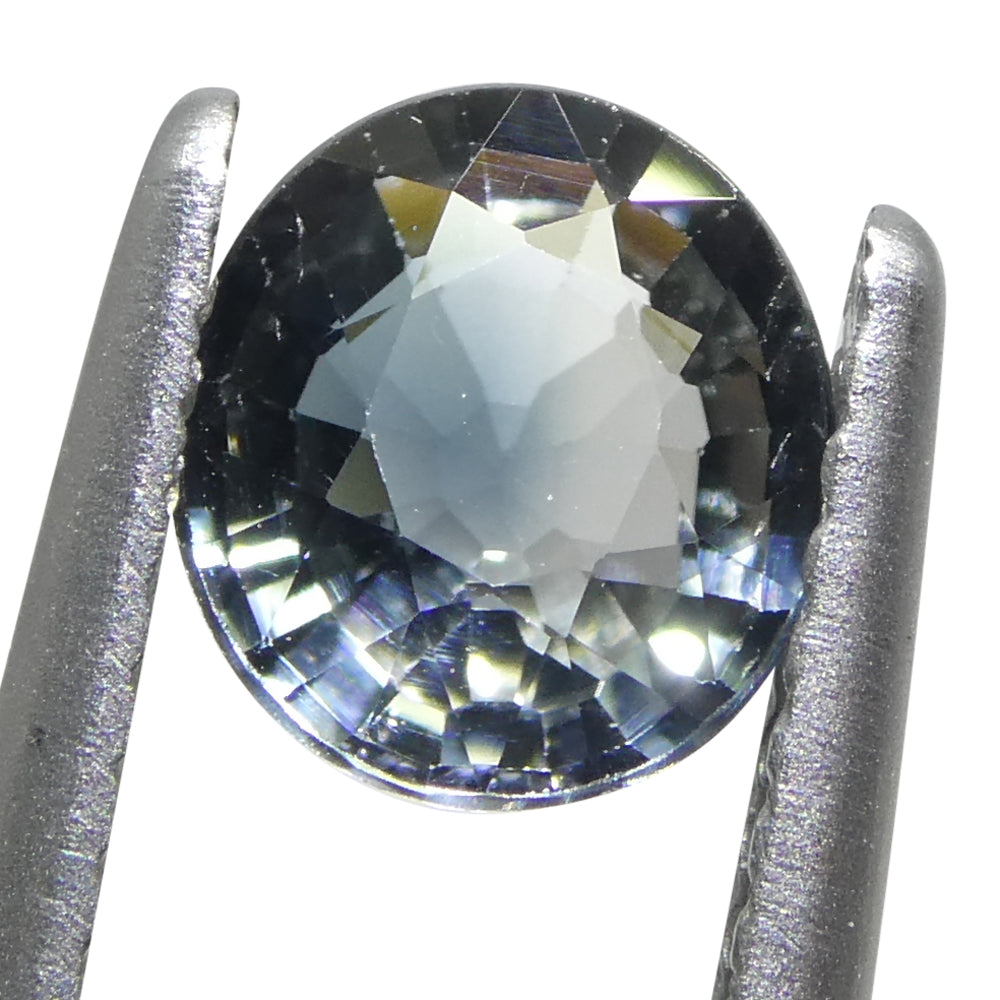 0.99ct Oval Teal Blue/White Parti-Colour Sapphire from Tanzania - Skyjems Wholesale Gemstones