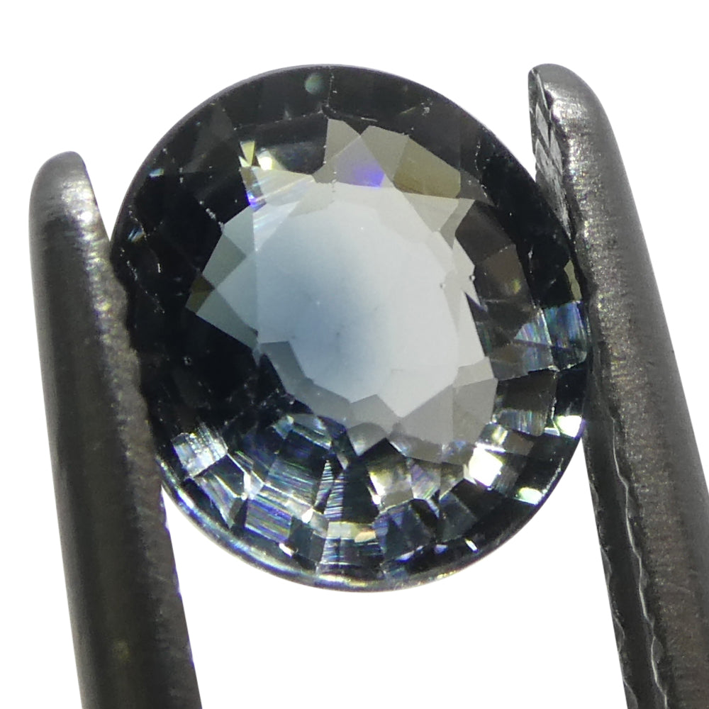 0.99ct Oval Teal Blue/White Parti-Colour Sapphire from Tanzania - Skyjems Wholesale Gemstones