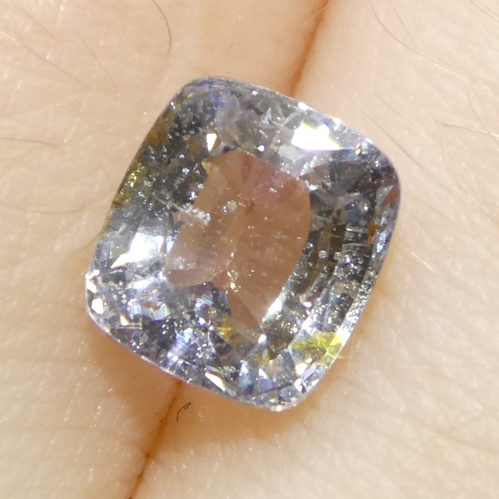 2.17ct Cushion Icy Blue Sapphire from Tanzania Unheated - Skyjems Wholesale Gemstones