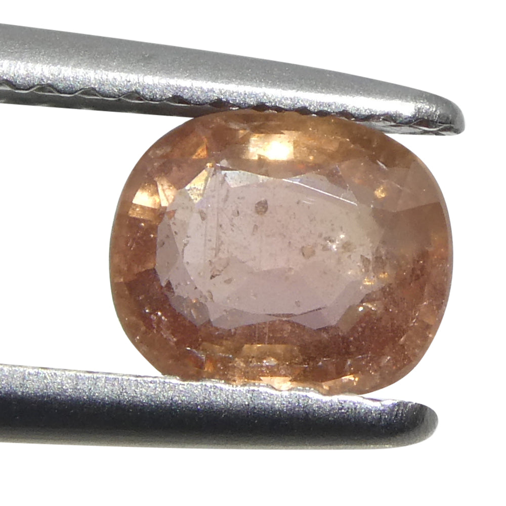 1.15ct Cushion Pinkish-Orange Sapphire from Tanzania Unheated - Skyjems Wholesale Gemstones