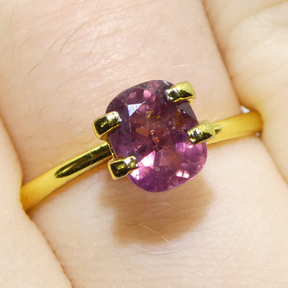 1.56ct Tanzanian Cushion Pink Sapphire, slightly purplish, Step Cut gemstone from SkyJems Canadian gem specialists