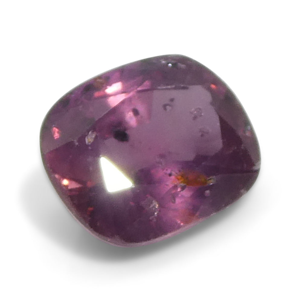 1.56ct Tanzanian Cushion Pink Sapphire, slightly purplish, Step Cut gemstone from SkyJems Canadian gem specialists