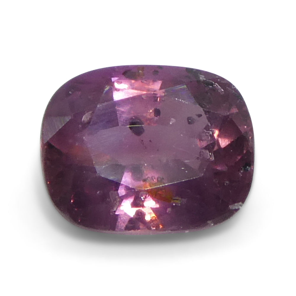 1.56ct Tanzanian Pink Sapphire, cushion-cut, slightly purplish pink gemstone from SkyJems Canadian gem specialists