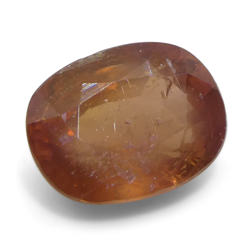 1.67ct Tanzanian Orange Cushion Sapphire, warm reddish-orange gem from SkyJems' premium single-stone collection