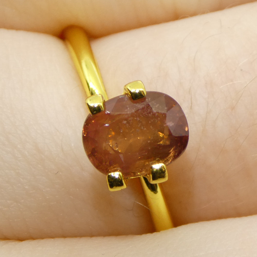 1.67ct Tanzanian Orange Cushion Sapphire, vibrant single stone from SkyJems' premium colored gemstone collection