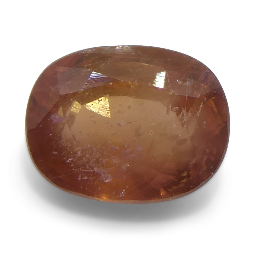 1.67ct Tanzanian Orange Sapphire, cushion-cut, warm reddish hue | Premium loose gemstone by SkyJems Canadian gem experts