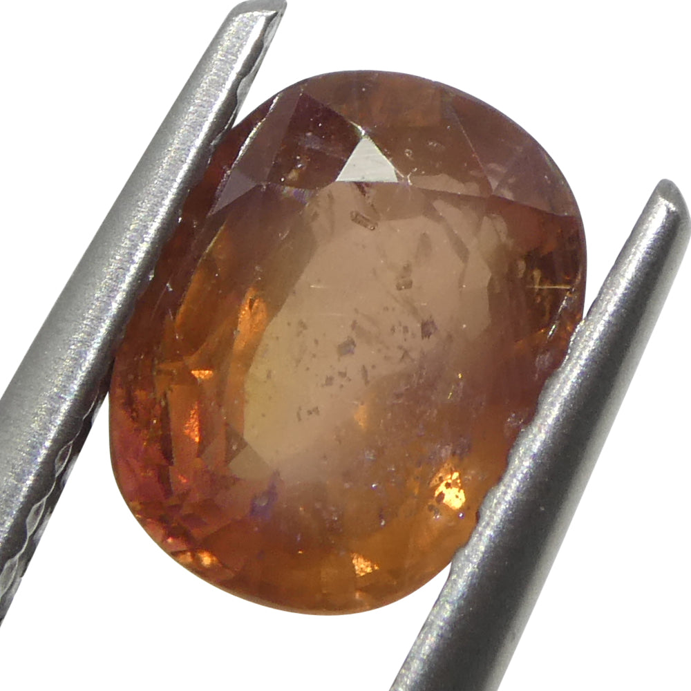 1.67ct Tanzanian Orange Sapphire, cushion-cut, warm reddish hue | Premium loose gemstone by SkyJems Canadian gem experts