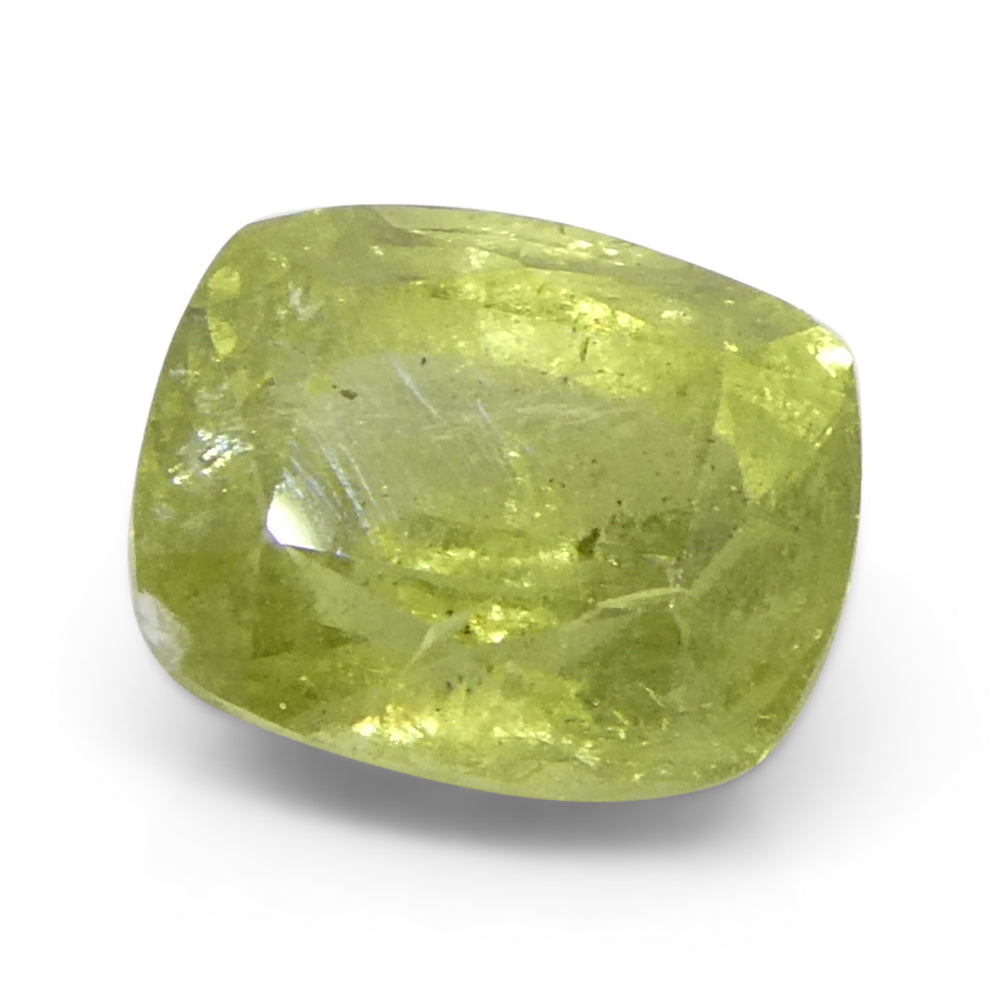 1.57ct Cushion Yellow Sapphire from Tanzania, Greenish-Yellow Hue | Premium Gemstone by SkyJems Canadian Gem Experts