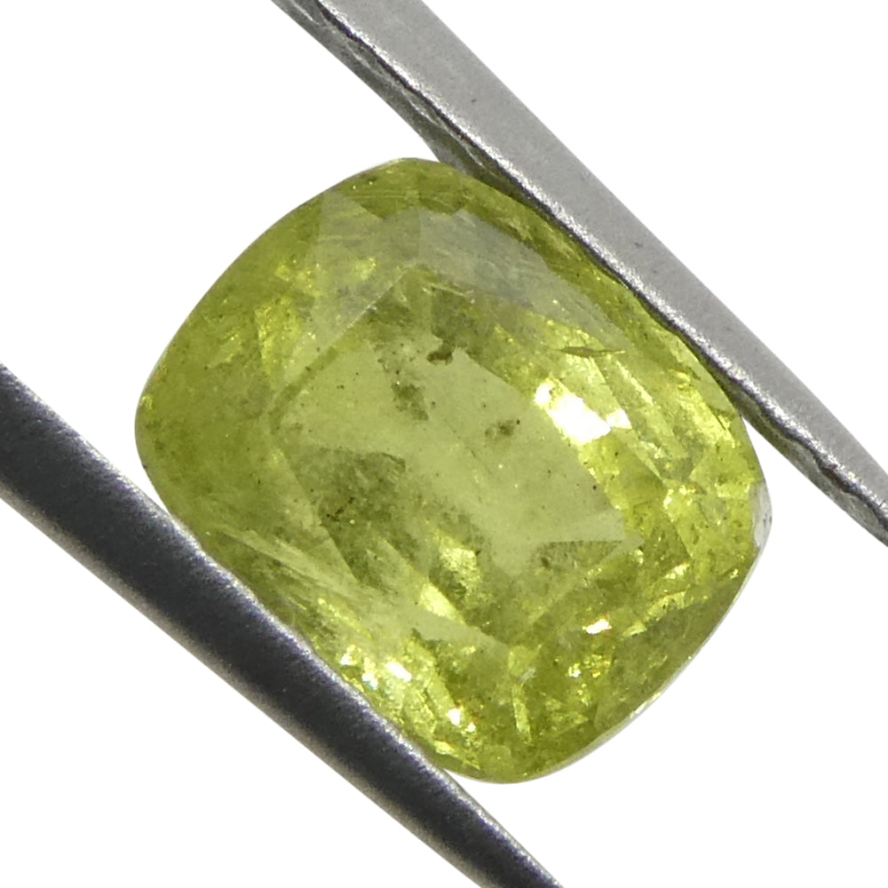 1.57ct Tanzanian Yellow Sapphire, cushion-cut gemstone from SkyJems' premium yellow corundum collection