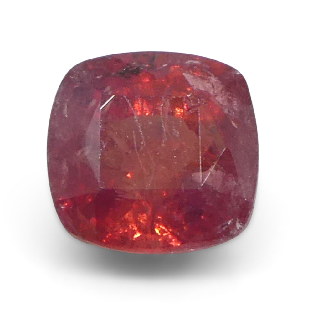 1.04ct Tanzanian Orangy-Red Cushion Sapphire, premium heated single stone from SkyJems Canadian gem specialists