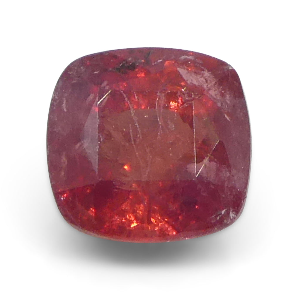 1.04ct Tanzanian Orangy-Red Cushion Sapphire, medium-strong color, SkyJems premium single gemstone collection