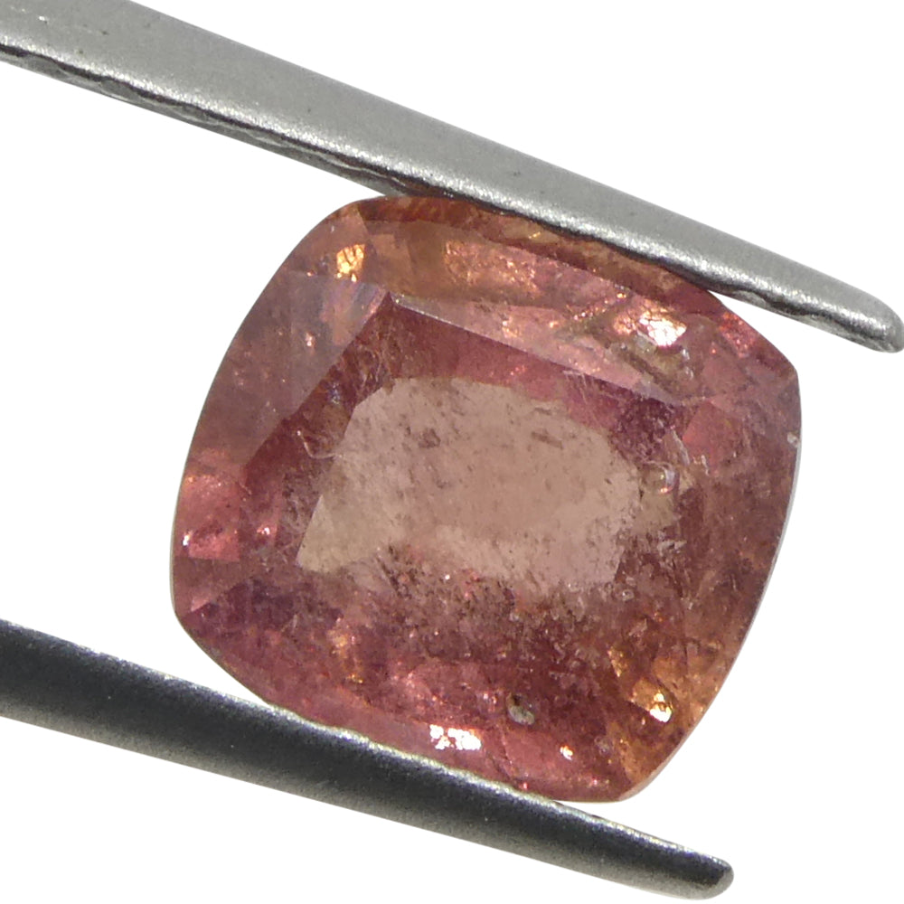 1.66ct Cushion Orange-Pink Padparadscha Sapphire from Tanzania - Skyjems Wholesale Gemstones