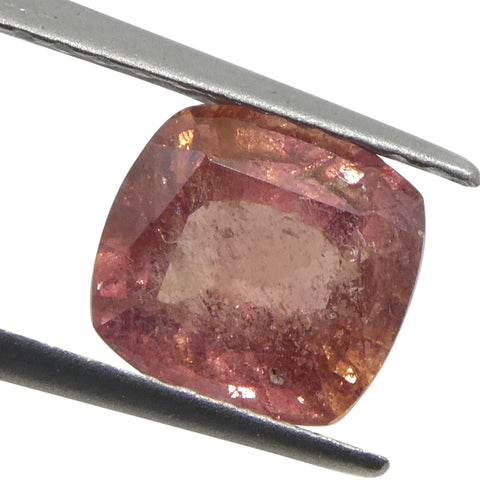 1.66ct Cushion Orange-Pink Padparadscha Sapphire from Tanzania